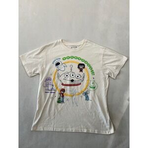 Pixar Graphic T-Shirt XL Off White Toy Story Alien Mike Wazowski Edna Mode Tee